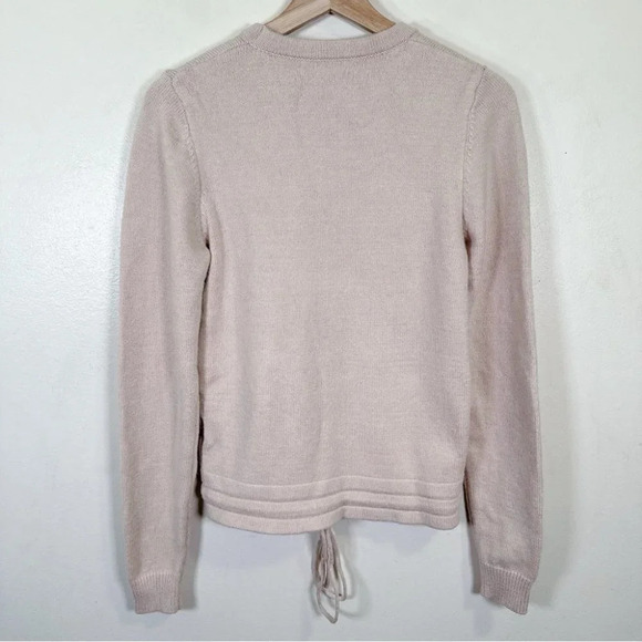 Heartloom Crew Neck  Tie Waist Sweater Beige Color - Picture 16 of 16